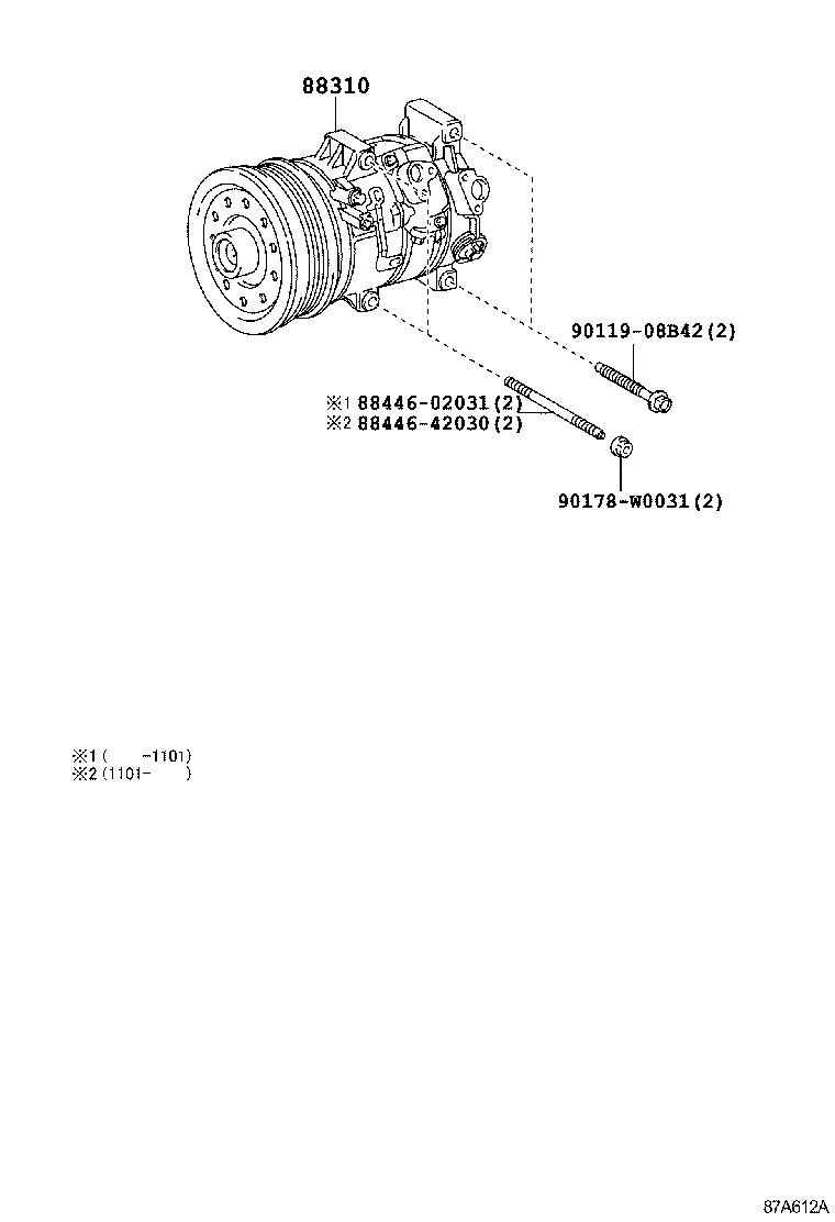 88328-YV030 PIN, COMPRESSOR product image