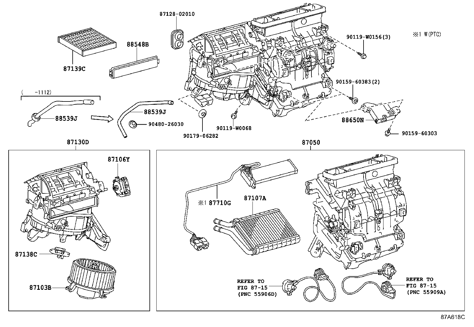 87103-02130 MOTOR SUB-ASSY, BLOWER W/FAN product image