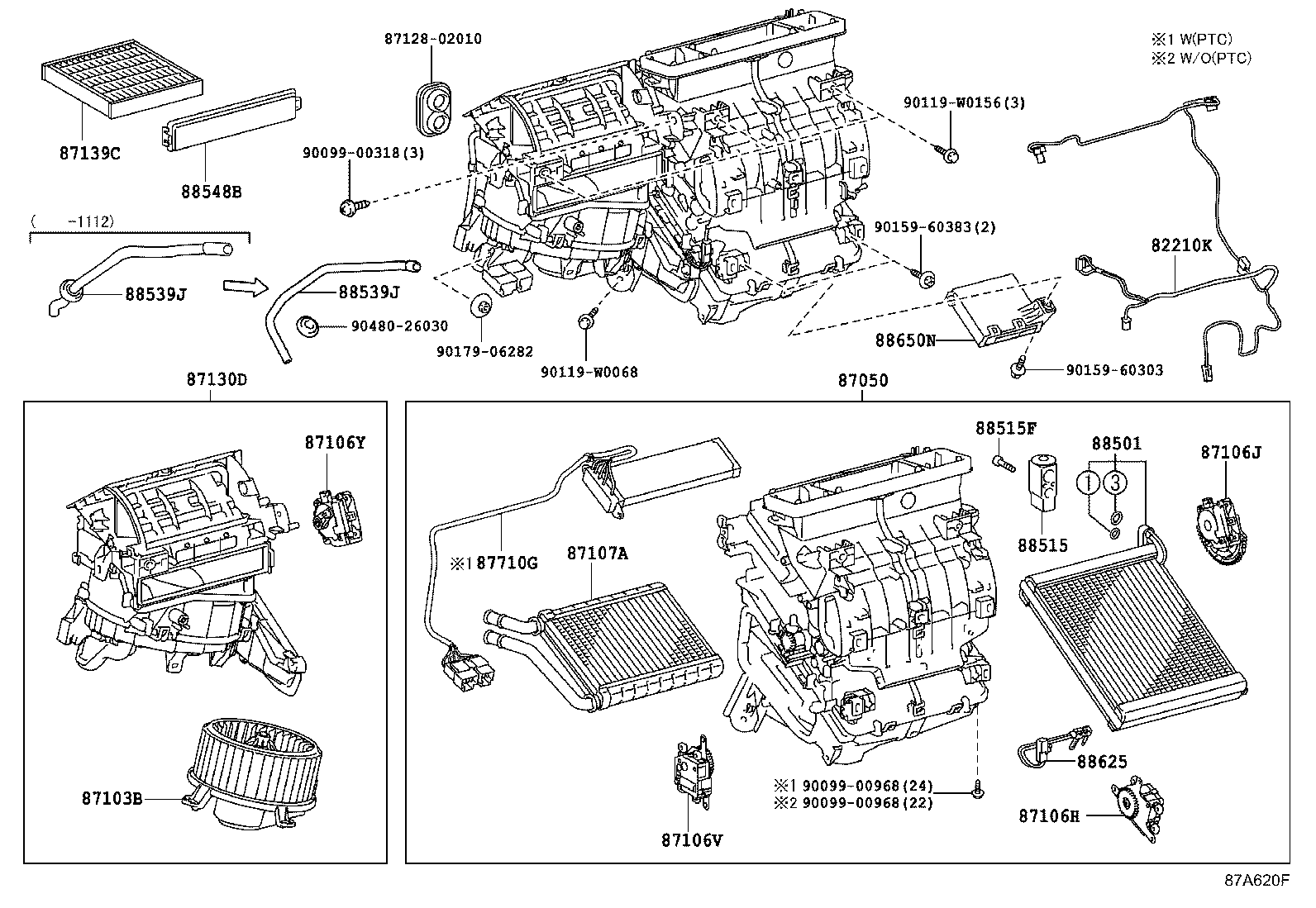 87103-02130 MOTOR SUB-ASSY, BLOWER W/FAN product image