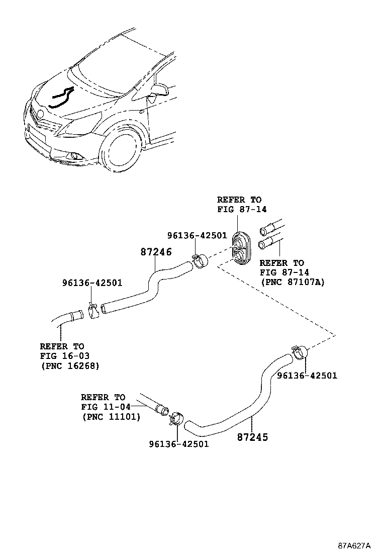 87209-05040 HOSE SUB-ASSY, WATER product image