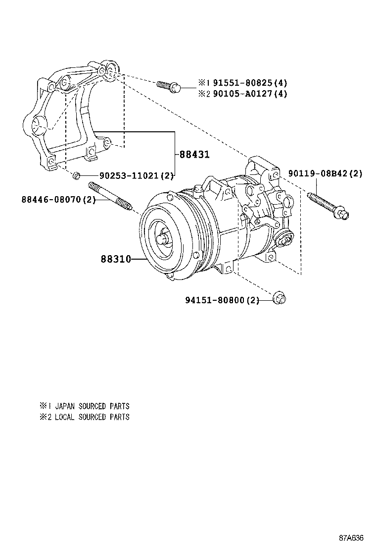 12502-36020 BRACKET, COMPRESSOR MOUNTING, NO.1 product image