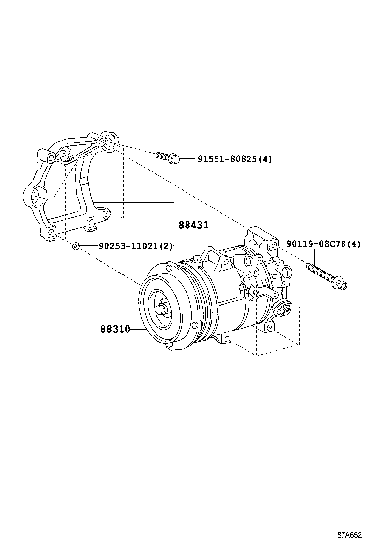 88310-33290 COMPRESSOR ASSY, W/PULLEY product image