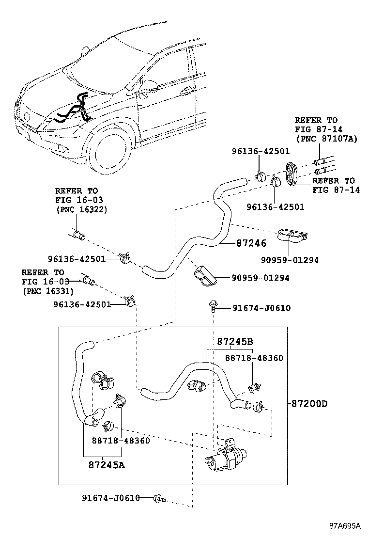 87245-48C40 HOSE, HEATER WATER, OUTLET A product image