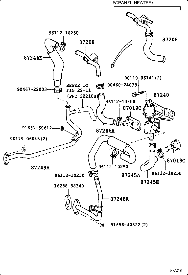 87245-22750 HOSE, HEATER WATER, OUTLET A product image