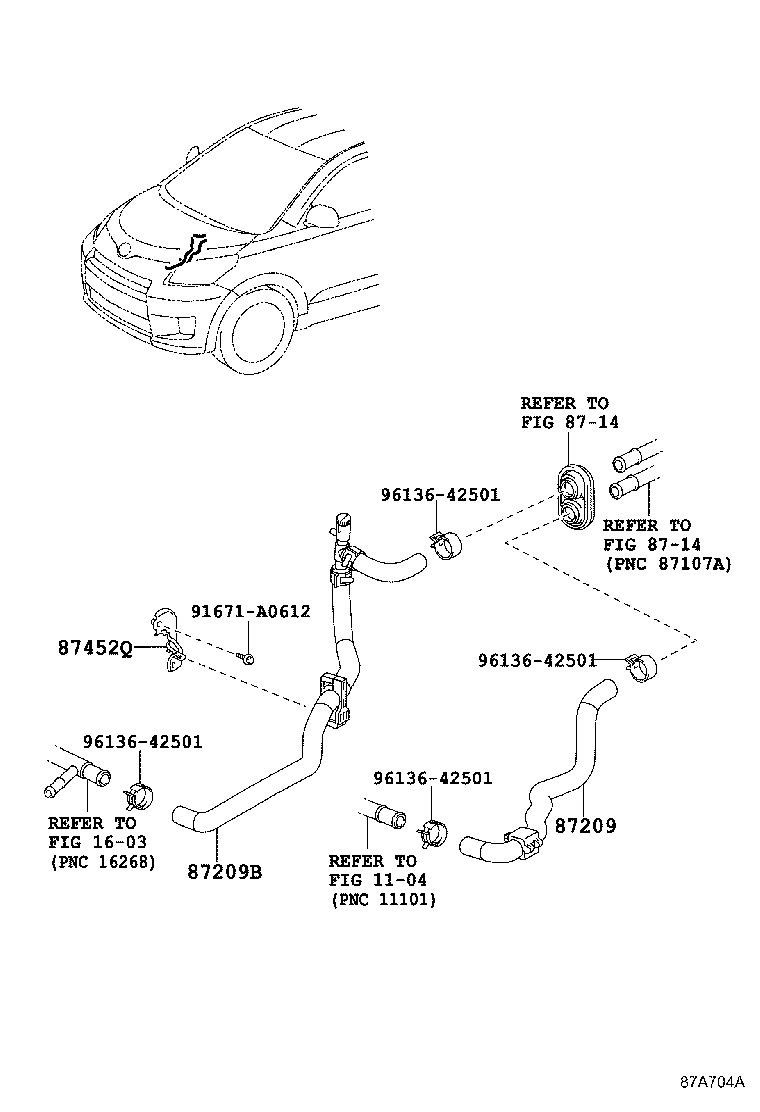 87209-52240 HOSE SUB-ASSY, WATER, B product image