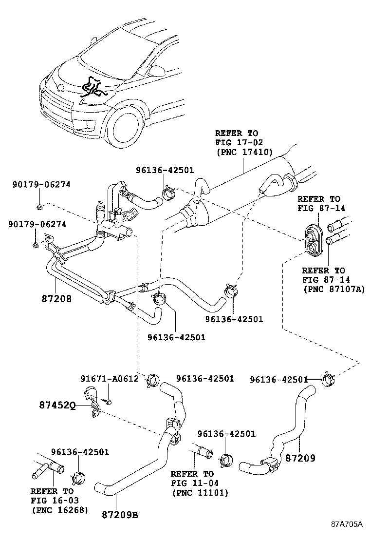 87209-52240 HOSE SUB-ASSY, WATER, B product image
