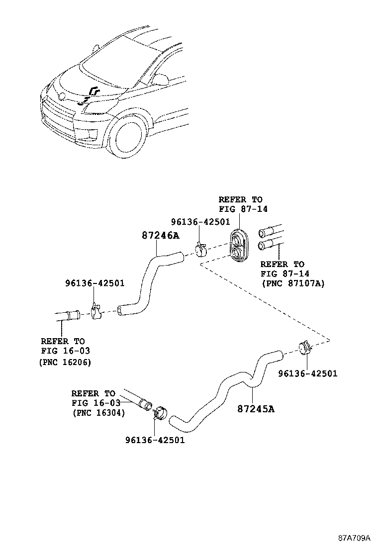 87209-52240 HOSE SUB-ASSY, WATER, B product image