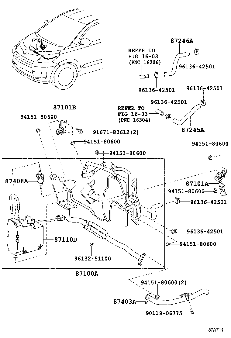 87209-52240 HOSE SUB-ASSY, WATER, B product image