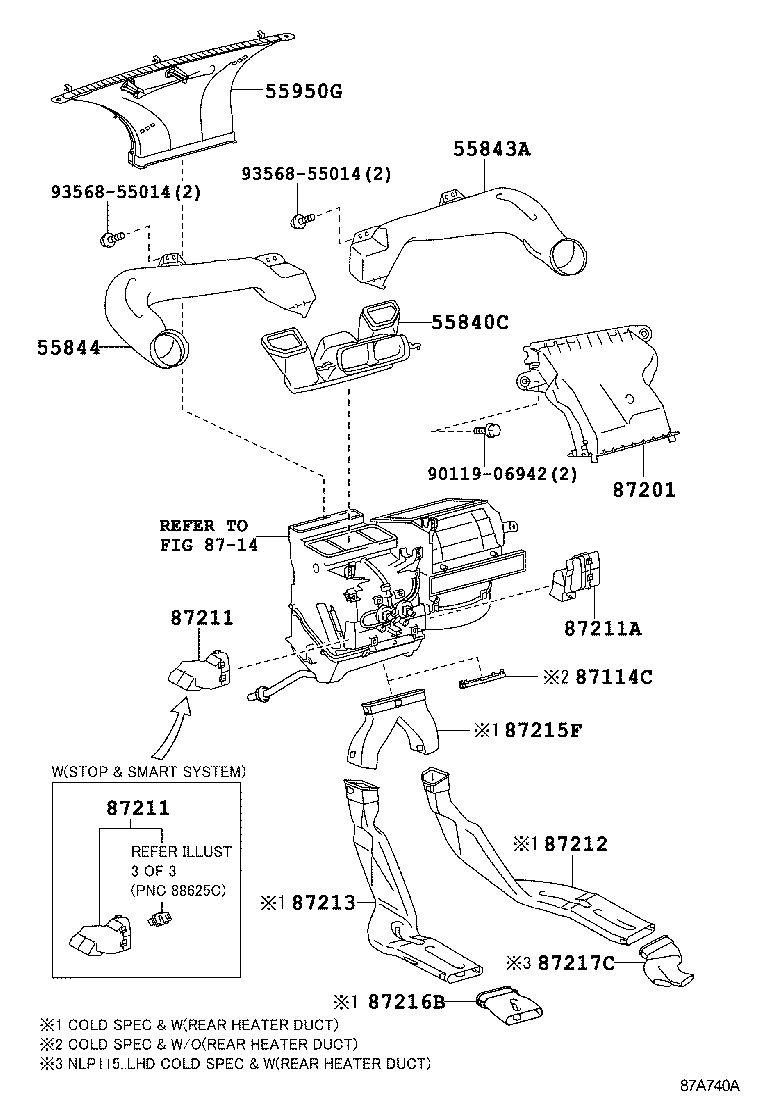 55840-52080 DUCT ASSY, HEATER TO REGISTER, NO.6 product image