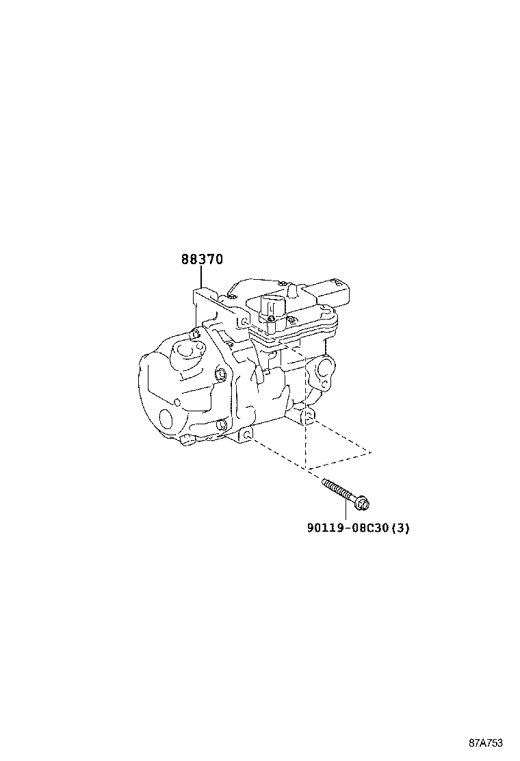 88370-47060 COMPRESSOR ASSY, W/MOTOR product image