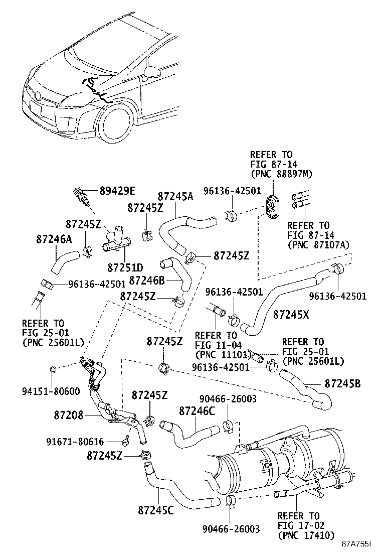 Toyota 90467-22011 CLIP OR CLAMP (FOR HEATER WATER HOSE)