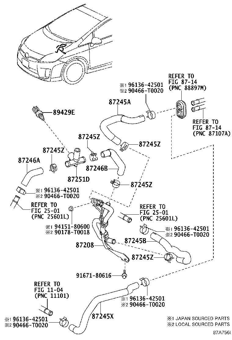 87245-47320 HOSE, HEATER WATER, INLET A product image