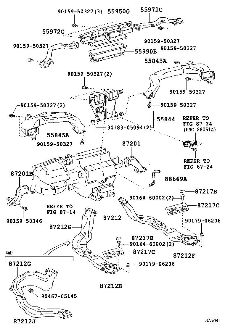 62972-30190 DUCT, AIR, REAR ROOF NO.4 product image
