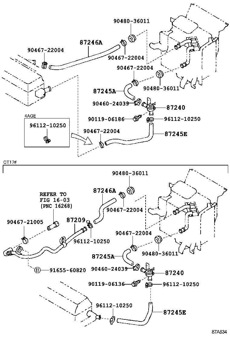 87245-2B470 HOSE, HEATER WATER, OUTLET A product image