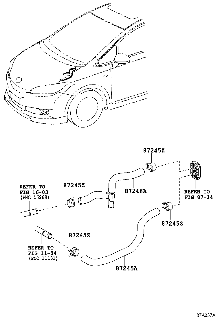 87245-20A10 HOSE, HEATER WATER, INLET A product image
