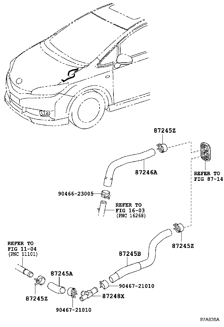 87245-20A10 HOSE, HEATER WATER, INLET A product image