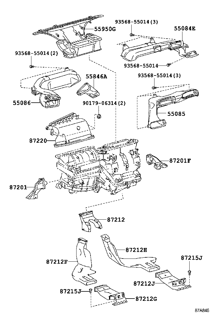 55085-68010 DUCT SUB-ASSY, HEATER TO REGISTER, NO.2 product image