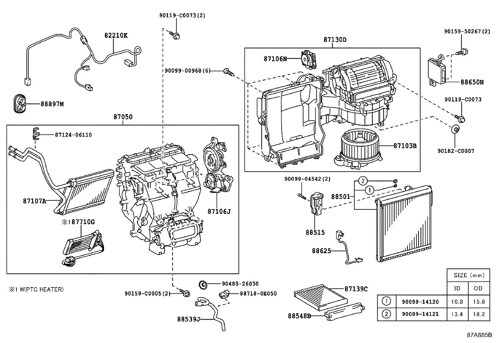 87103-0E030 MOTOR SUB-ASSY, BLOWER W/FAN(FOR REAR) product image