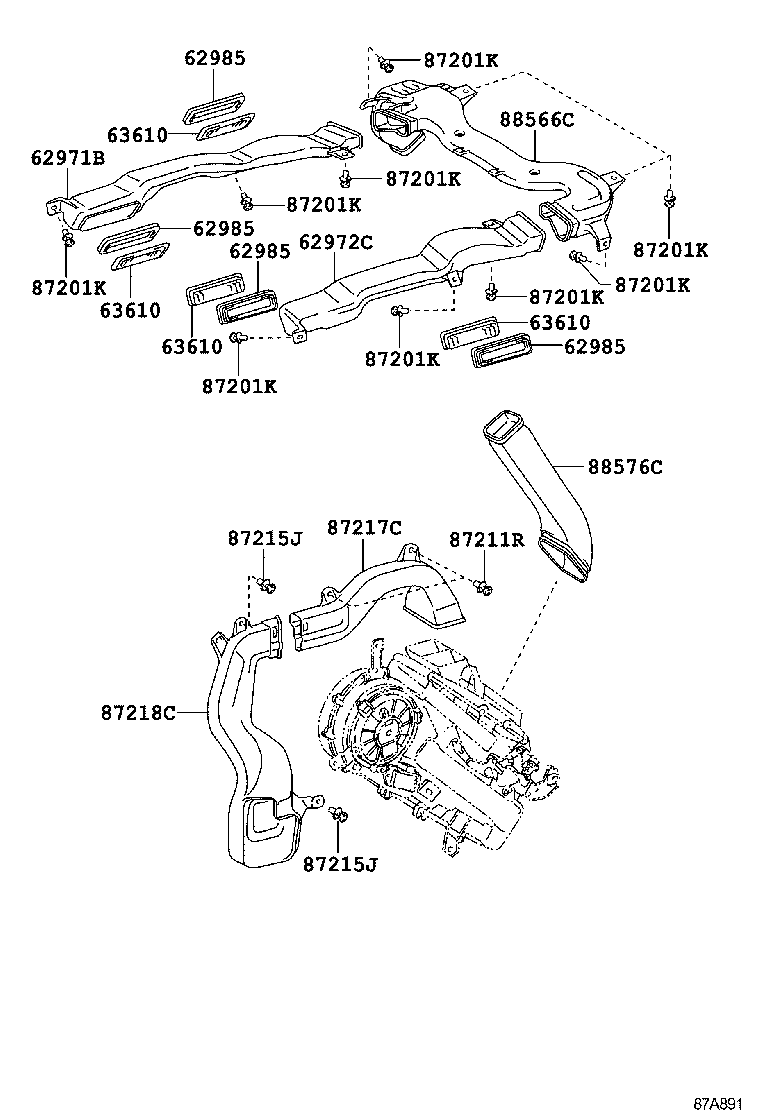 87201-0E080 DUCT SUB-ASSY, AIR, NO.4 product image