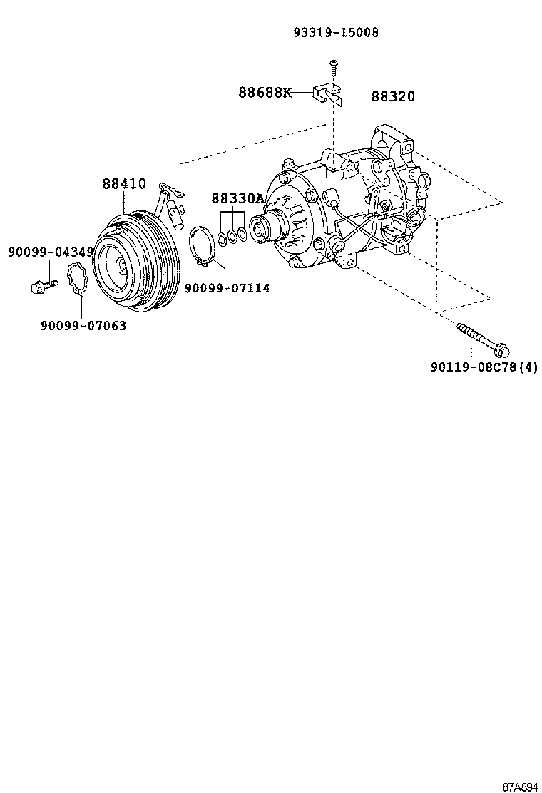 12502-0V050 BRACKET, COMPRESSOR MOUNTING, NO.1 product image