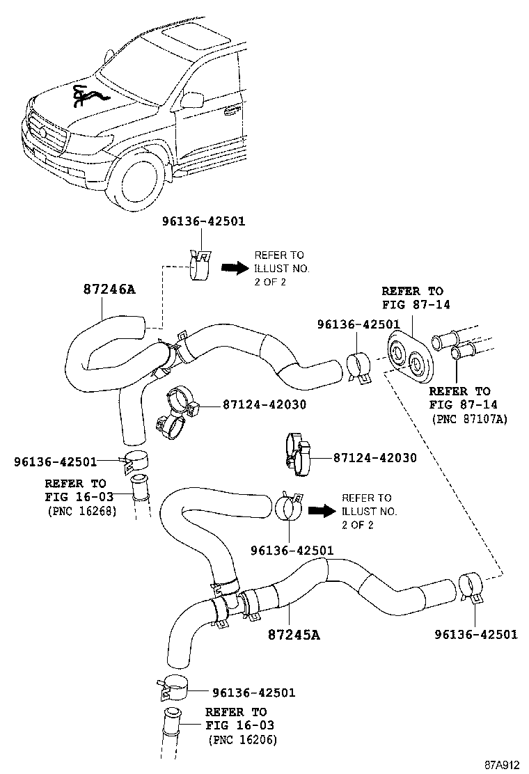 87209-60B91 HOSE, HEATER WATER, OUTLET A product image