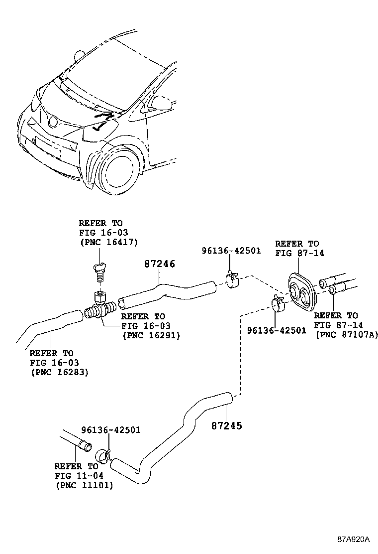 87101-74010 BRACKET SUB-ASSY, HEATER NO.1 product image