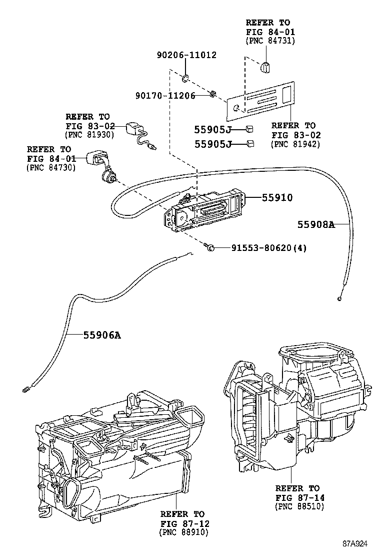 55834-60020 CONNECTOR, INSTRUMENT PANEL REGISTER, NO.2 product image