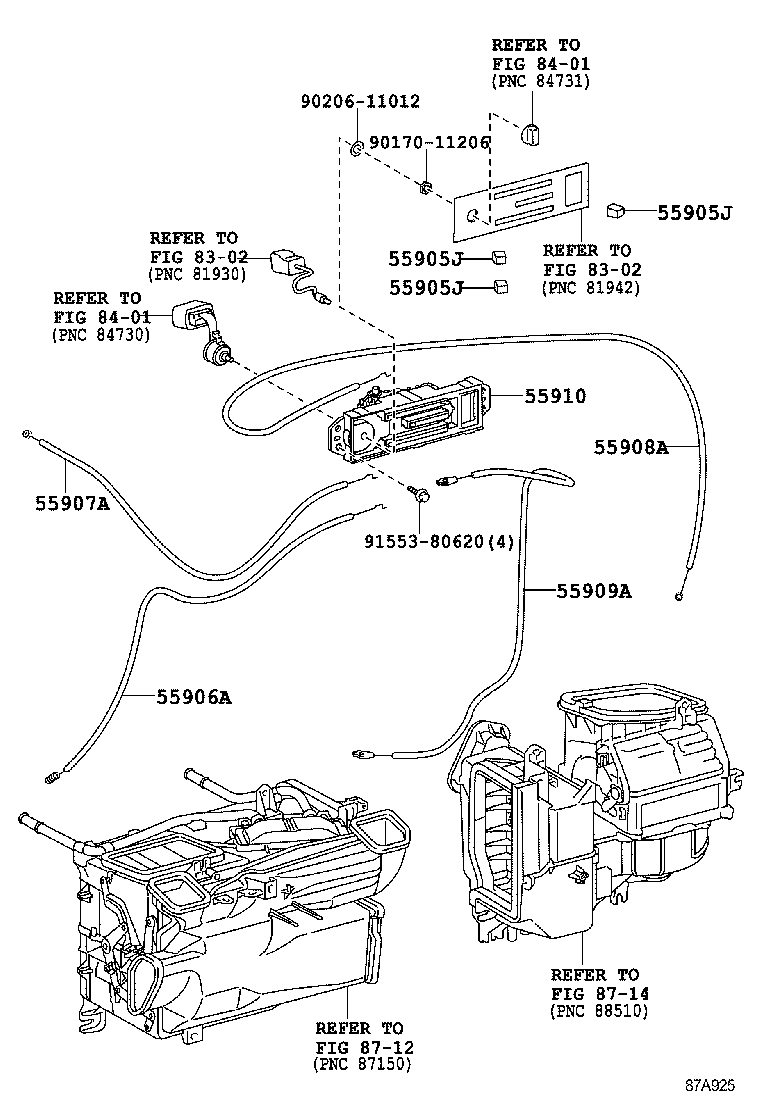 55834-60020 CONNECTOR, INSTRUMENT PANEL REGISTER, NO.2 product image