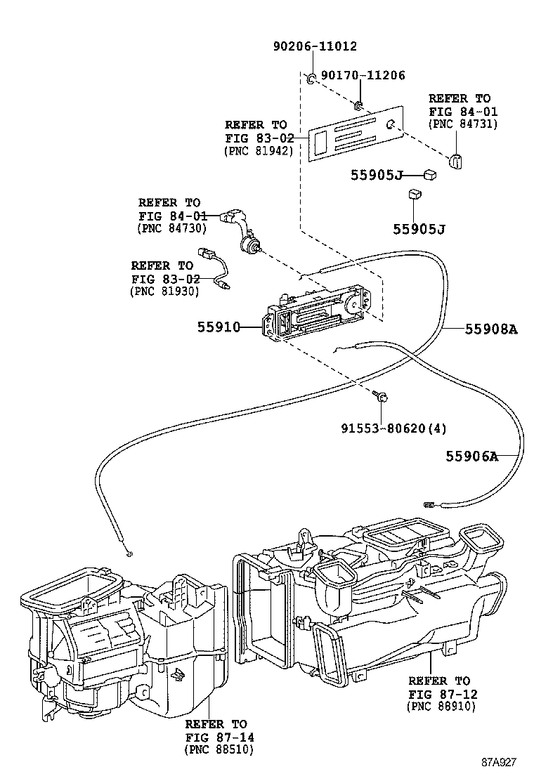 55834-60020 CONNECTOR, INSTRUMENT PANEL REGISTER, NO.2 product image