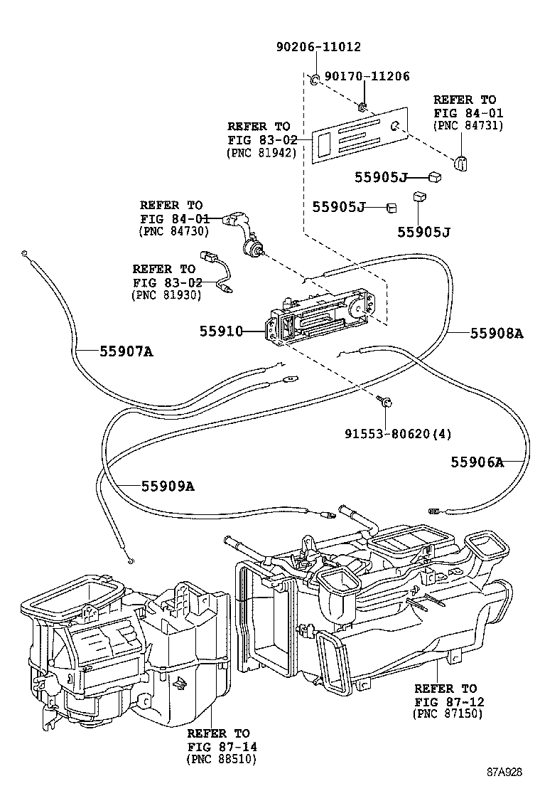 55834-60020 CONNECTOR, INSTRUMENT PANEL REGISTER, NO.2 product image
