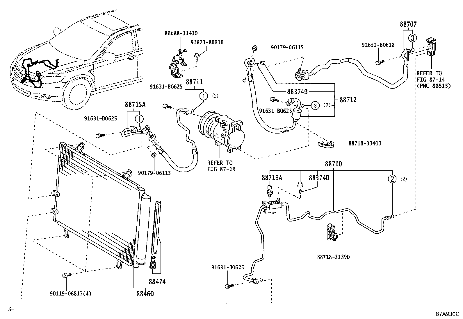 Toyota 88711-33210 HOSE, COOLER REFRIGERANT DISCHARGE, NO.1