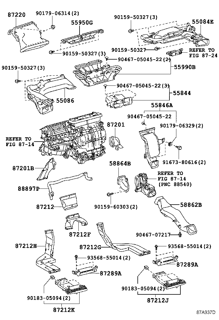 55844-75050 DUCT, HEATER TO REGISTER, NO.2 product image