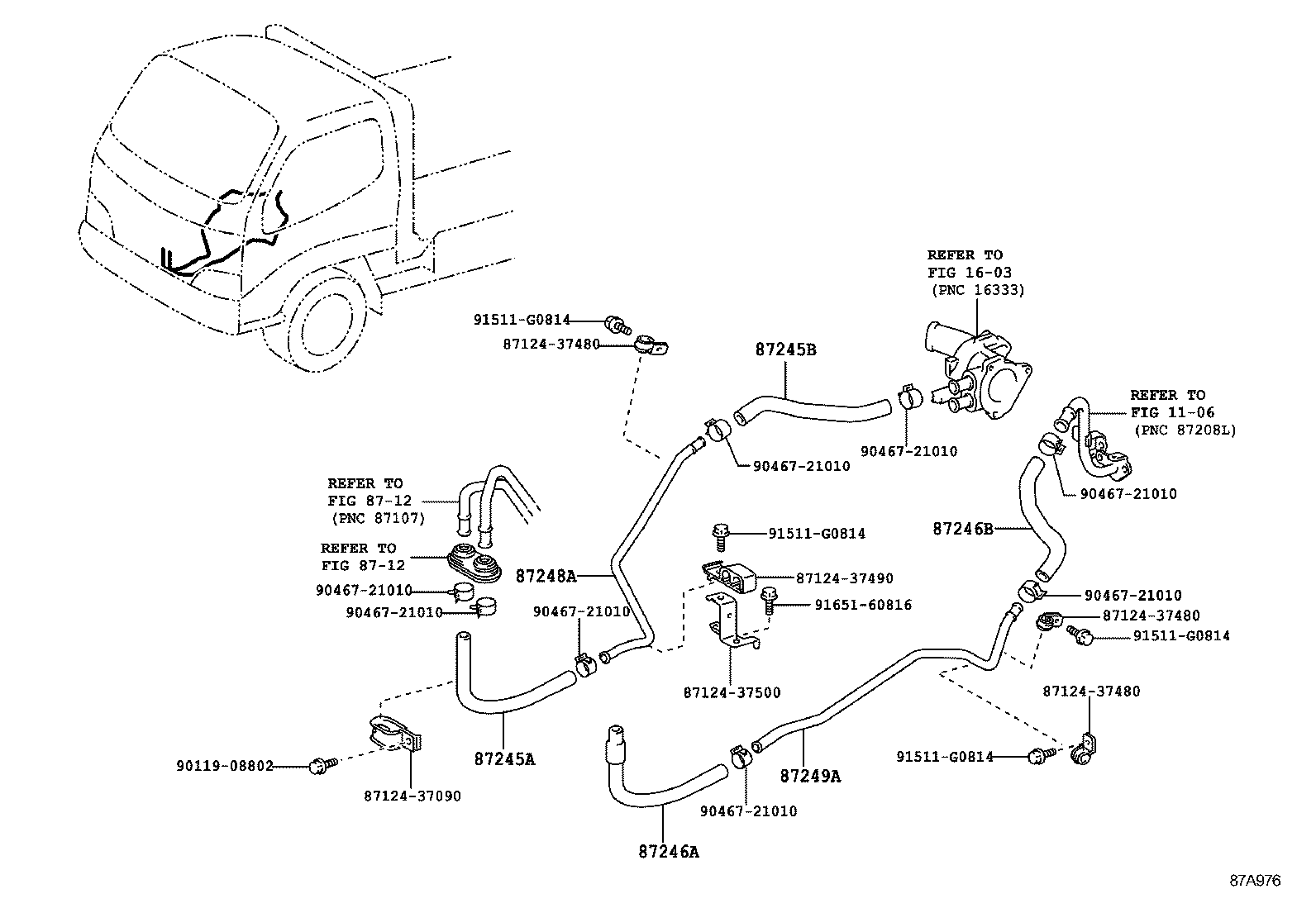 87246-37480 HOSE, HEATER WATER, OUTLET A product image