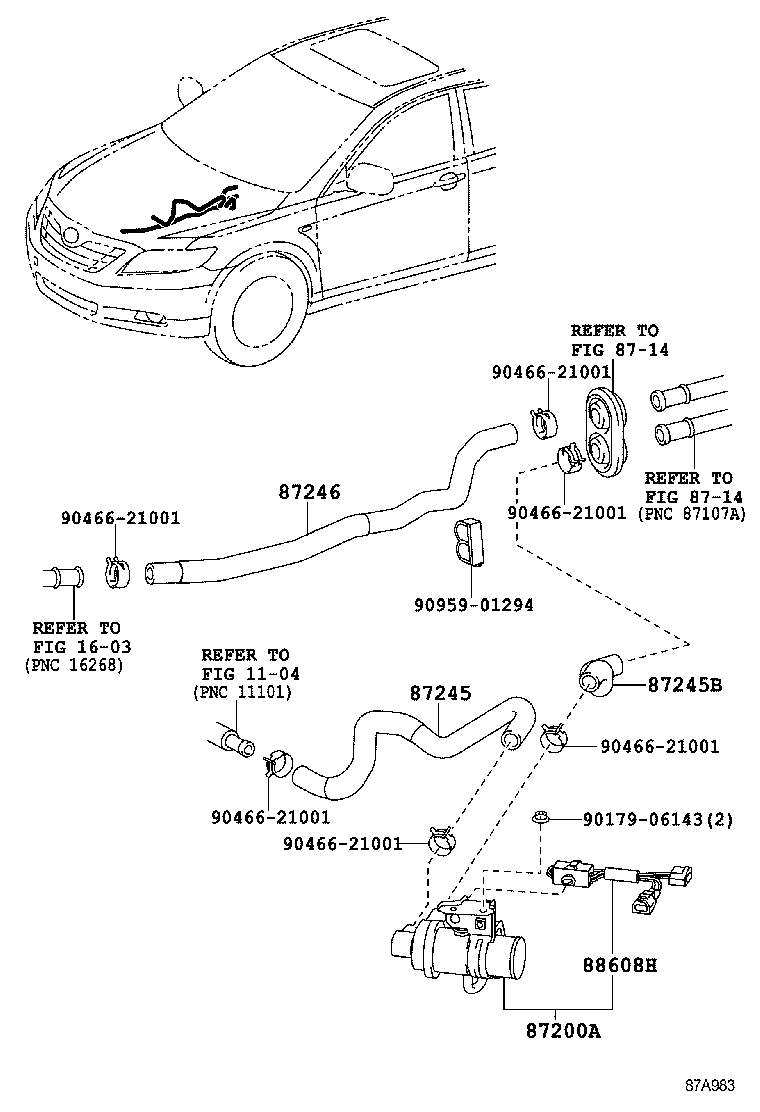 87245-06540 HOSE, HEATER WATER, INLET product image