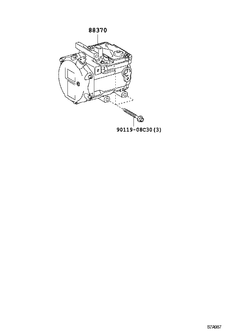 88310-06370 COMPRESSOR ASSY, W/PULLEY product image