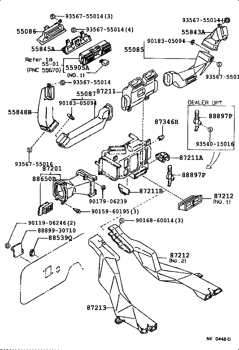 55085-30100 DUCT SUB-ASSY, HEATER TO REGISTER, NO.2 product image