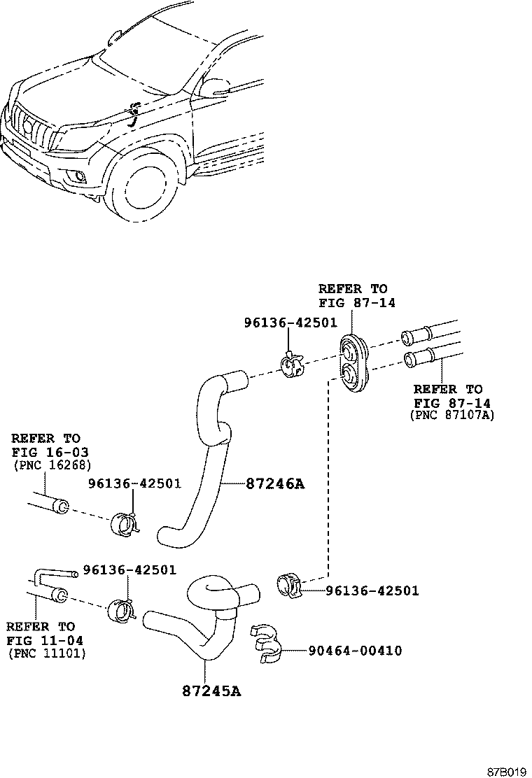 87209-60E81 HOSE, HEATER WATER, OUTLET A product image