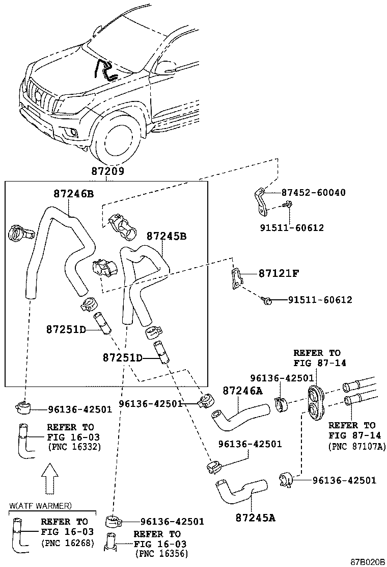 87209-60E81 HOSE, HEATER WATER, OUTLET A product image