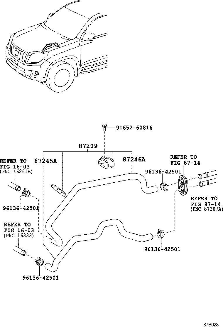 87209-60E81 HOSE, HEATER WATER, OUTLET A product image