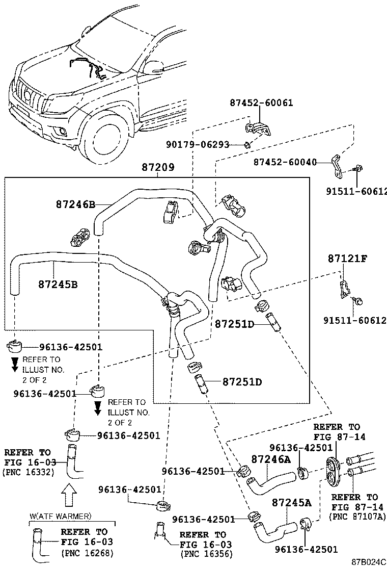 87209-60E81 HOSE, HEATER WATER, OUTLET A product image