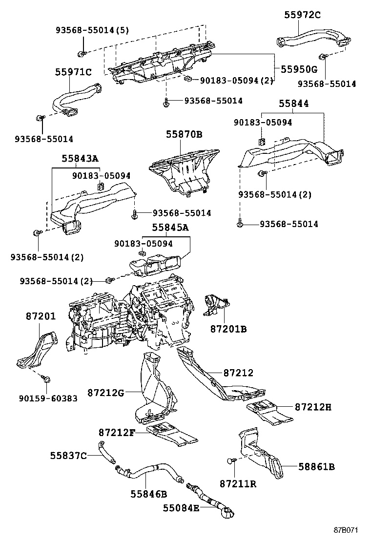 55831-60020 DUCT, HEATER TO REGISTER, NO.4 product image