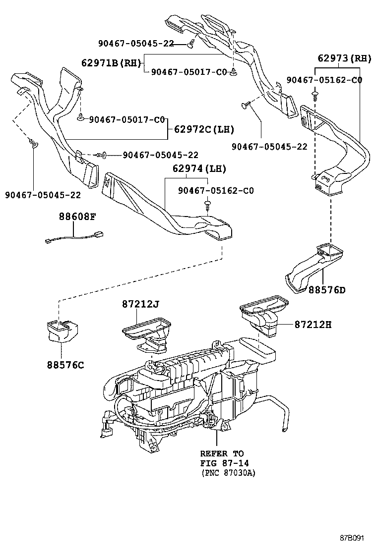 55845-50090 DUCT, HEATER TO REGISTER, NO.3 product image