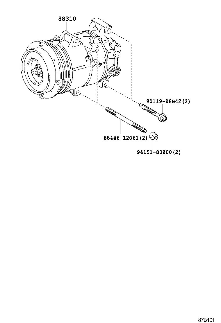 88310-44280 COMPRESSOR ASSY, W/PULLEY product image