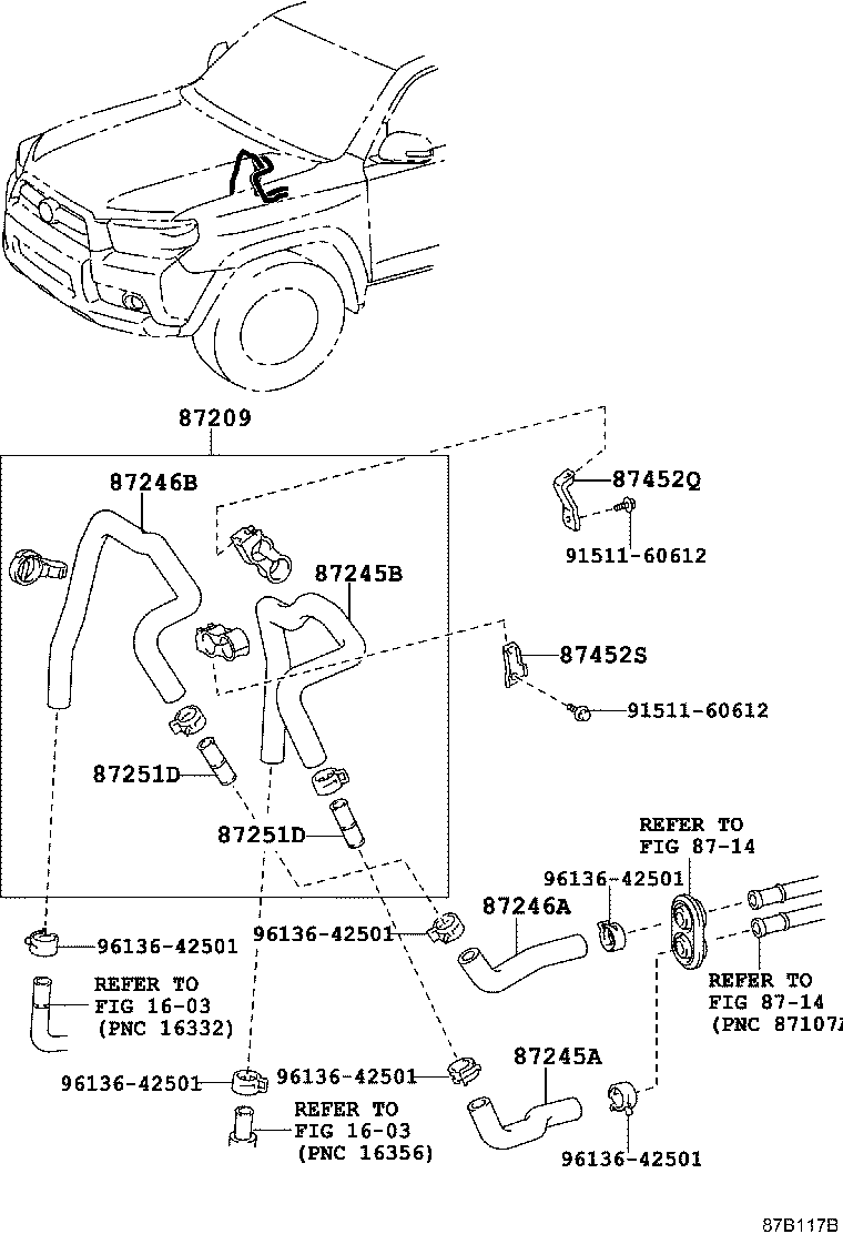 Toyota 87245-60L00 HOSE, HEATER WATER, INLET A