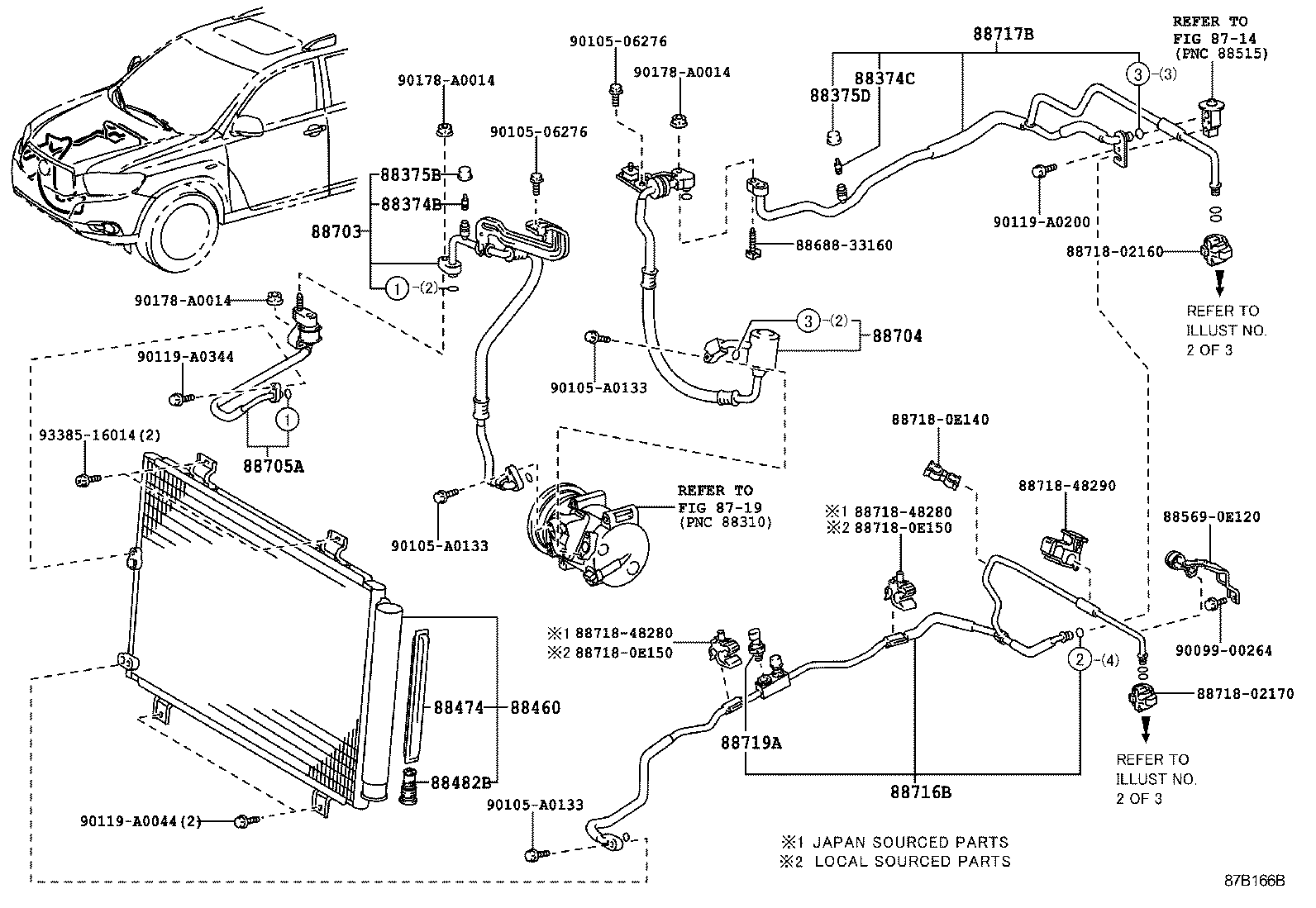 Toyota 88703-0E080 HOSE SUB-ASSY, DISCHARGE