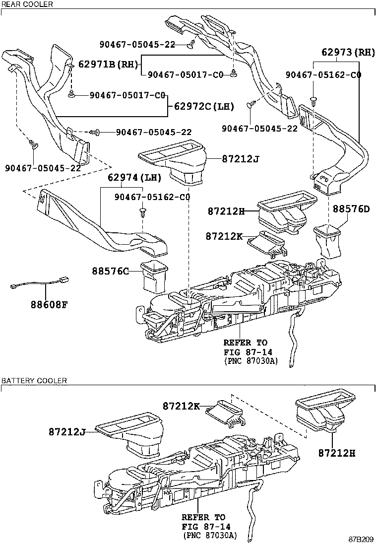 87211-50280 DUCT, AIR, REAR NO.6 product image