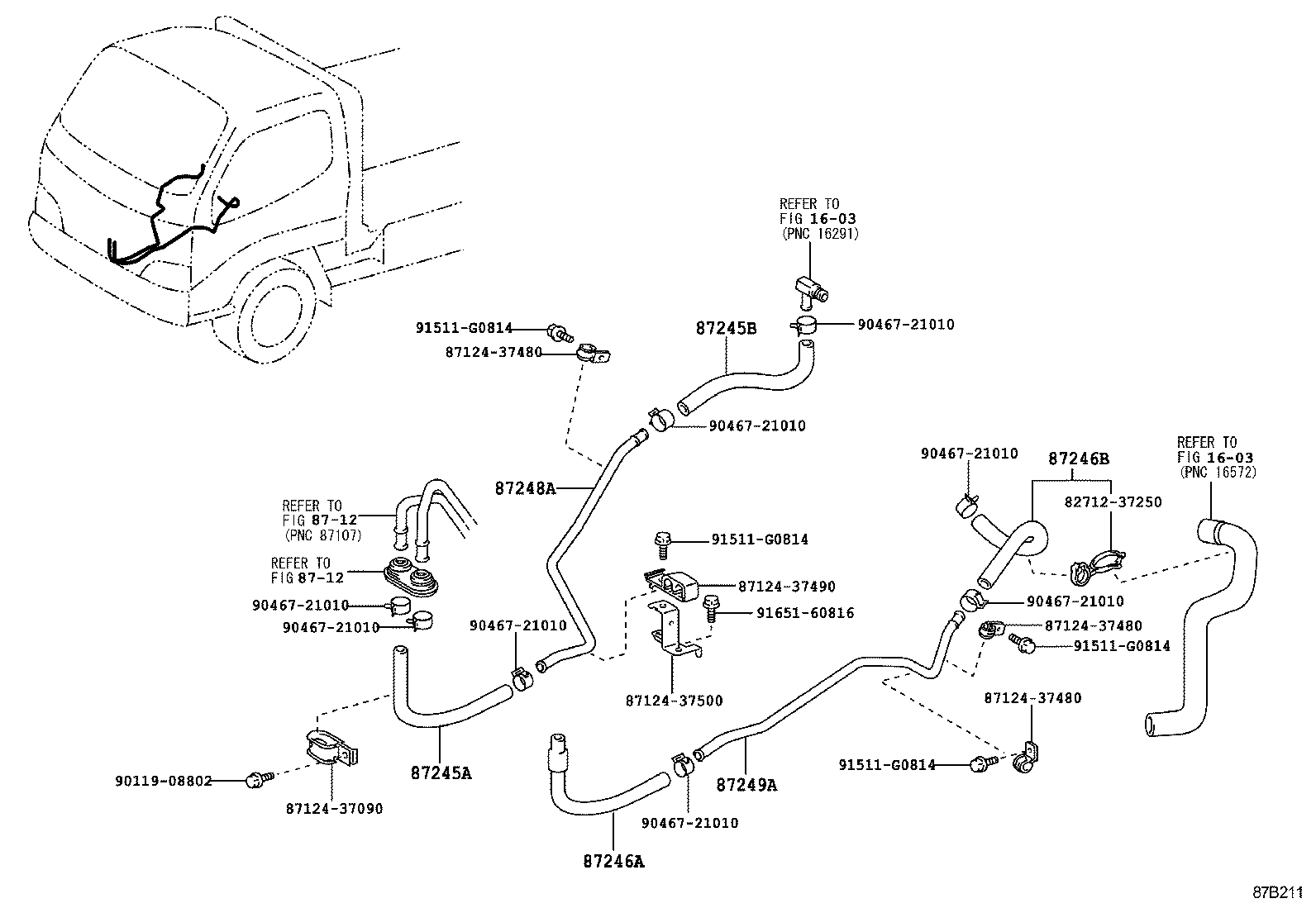 87246-37480 HOSE, HEATER WATER, OUTLET A product image