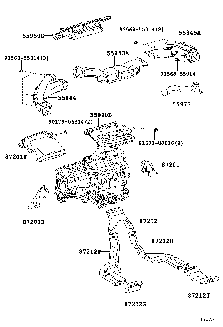 55990-47050 NOZZLE ASSY, DEFROSTER, LOWER product image