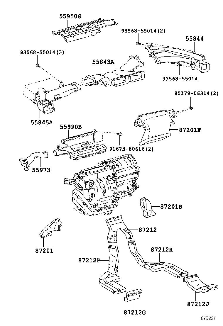 55990-47050 NOZZLE ASSY, DEFROSTER, LOWER product image