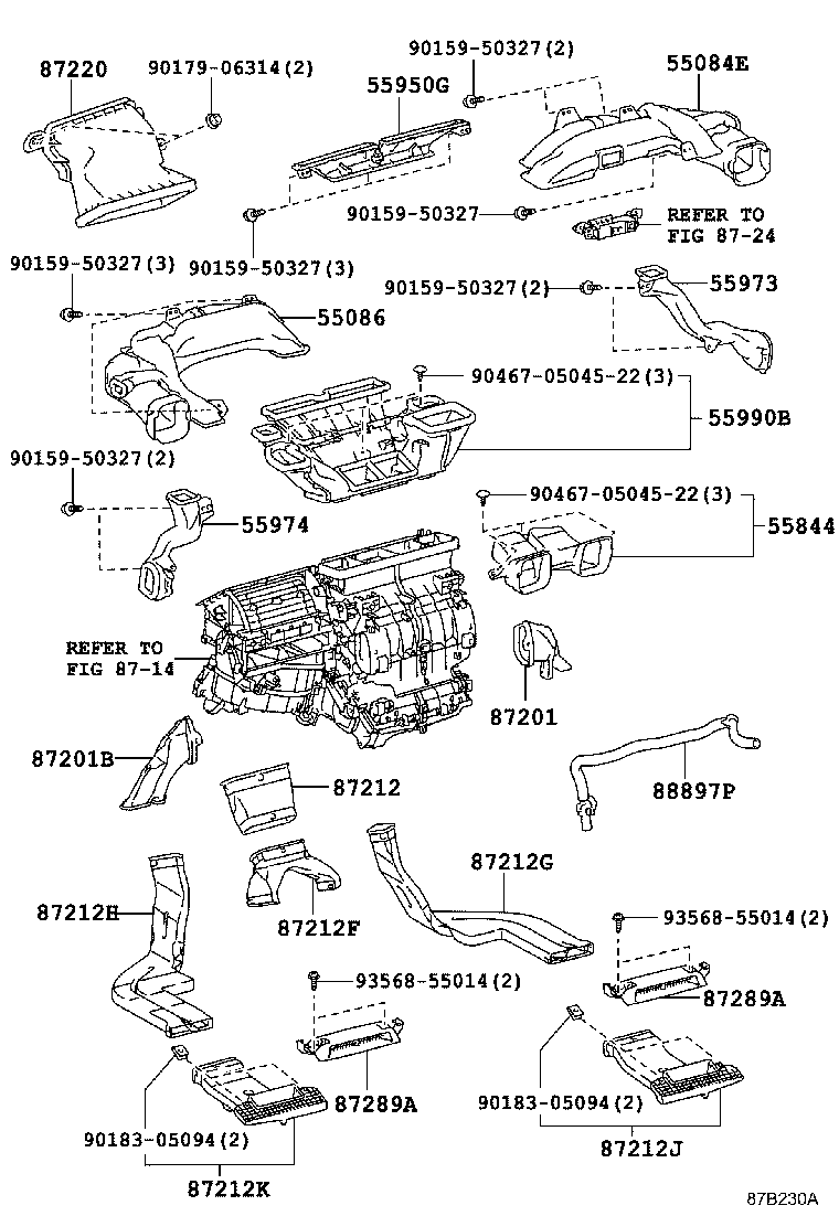 55086-75010 DUCT SUB-ASSY, HEATER TO REGISTER, NO.3 product image